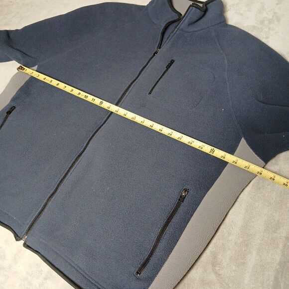 Old Navy Mens XXL Micro Fleece Jacket Blue Gray Performance Full-Zip Hiking Gorp - Picture 7 of 9